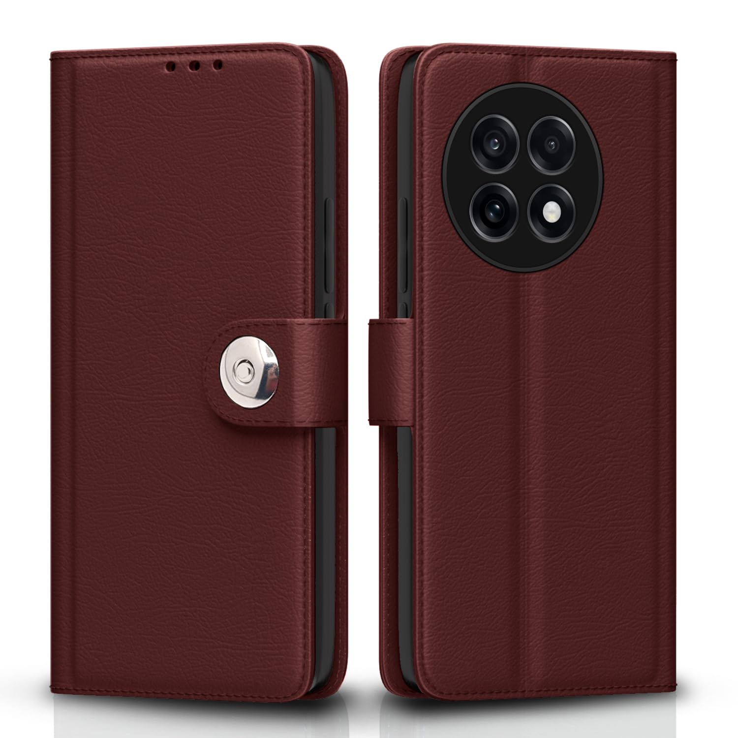 Pikkme brown flip cover for OnePlus 13R 5G