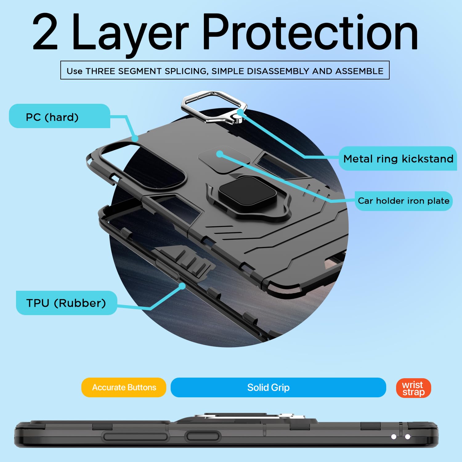Pikkme Oppo Reno 10 Pro Plus 5G D5 Tough Armor black back cover – photo 2