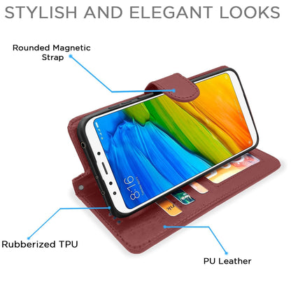 Brown flip cover for Redmi 5 – Pikkme – photo 3