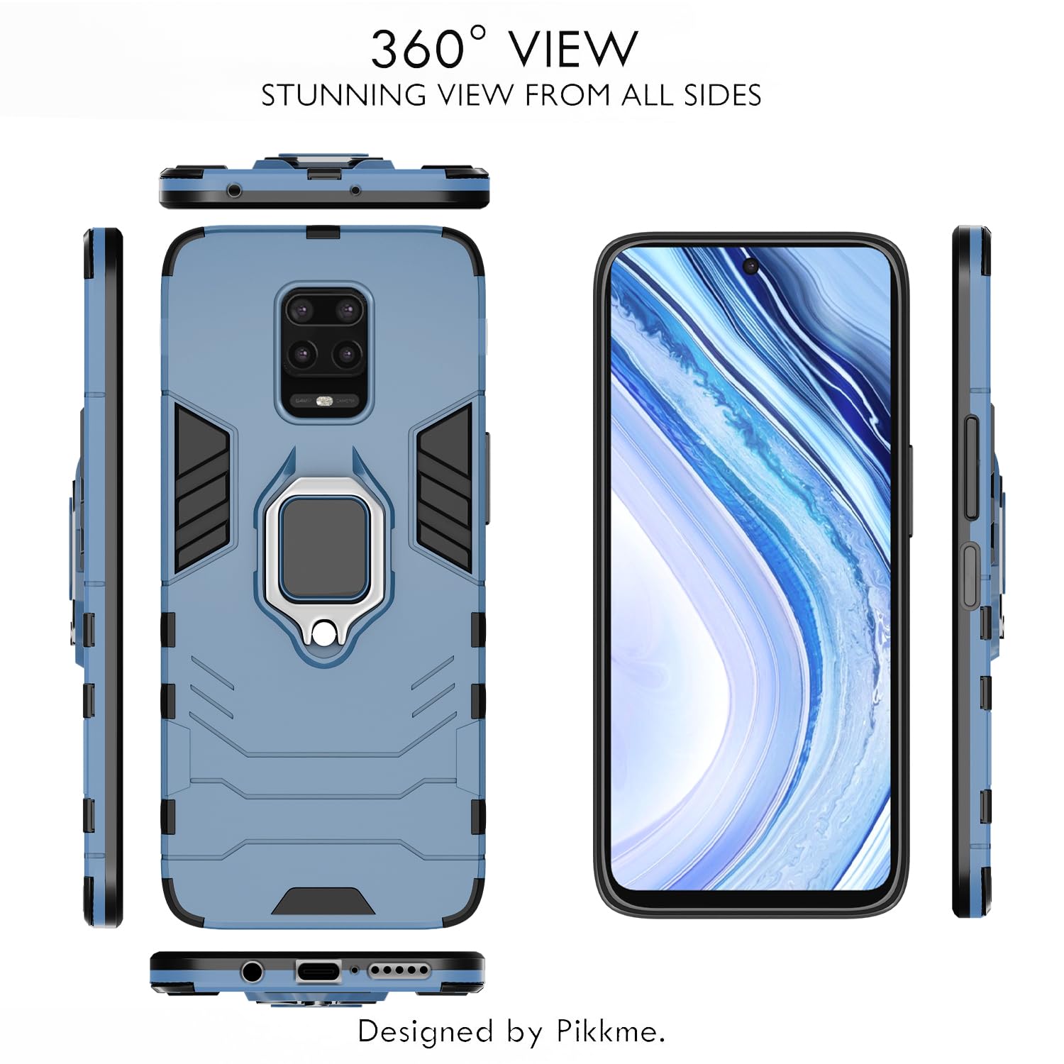 Blue back cover for Redmi Note 9 Pro, Note 9 Pro Max, Poco M2 Pro – Pikkme – photo 3