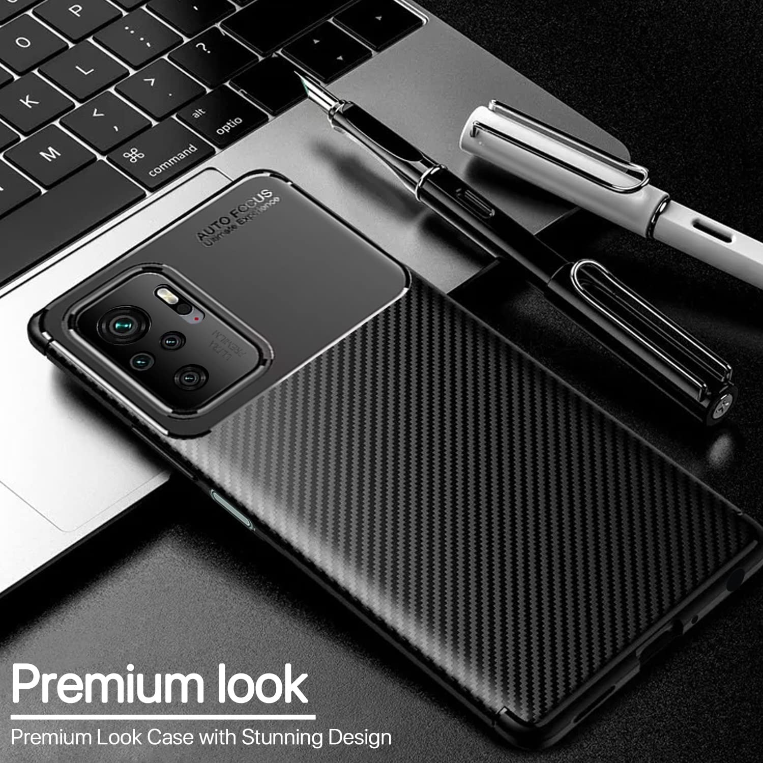 Black Carbon mobile back cover for Redmi Note 10/Note 10s – Pikkme – photo 2