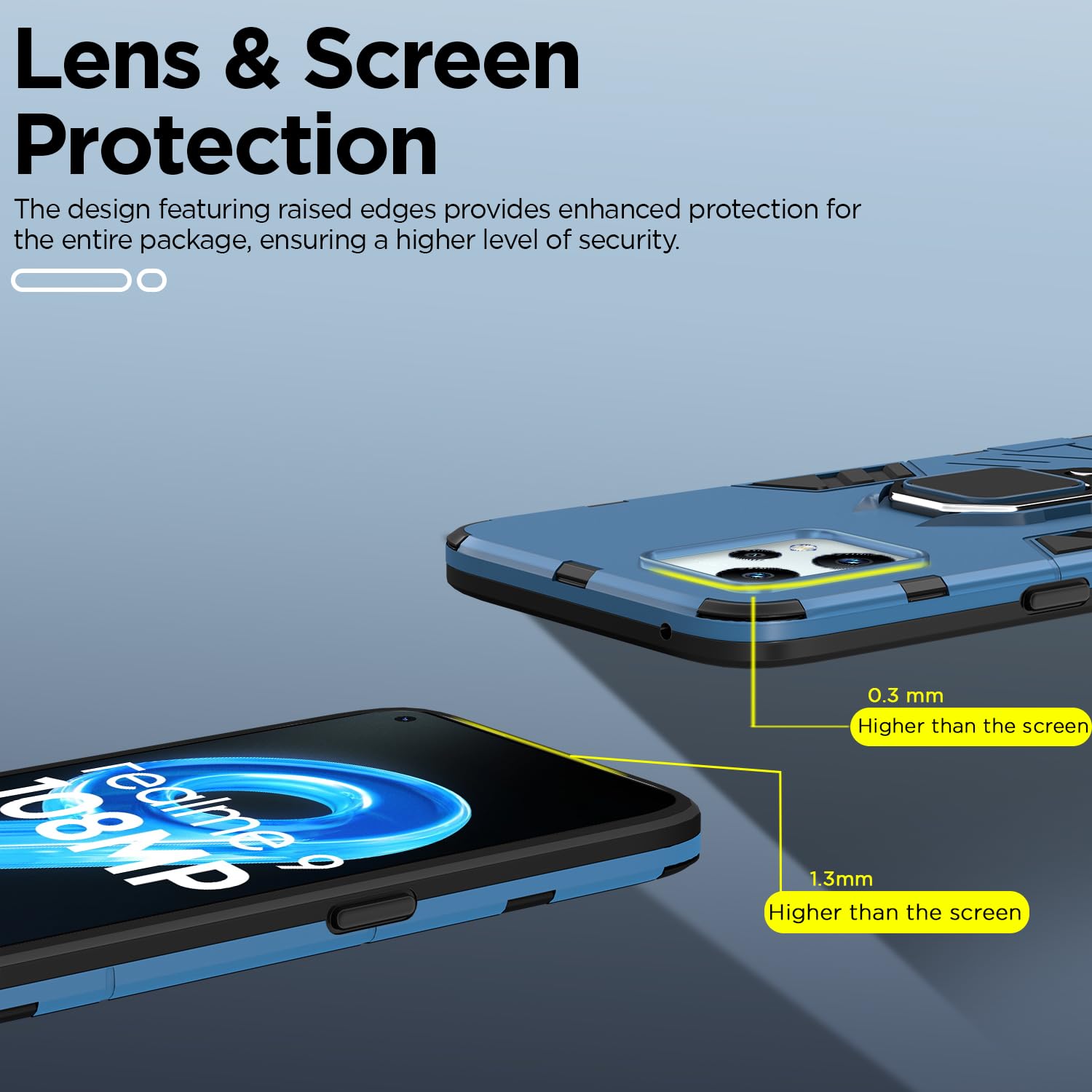 Pikkme Realme 9 4G / Realme 9 Pro Plus 5G D5 Tough Armor Back Cover | Blue
