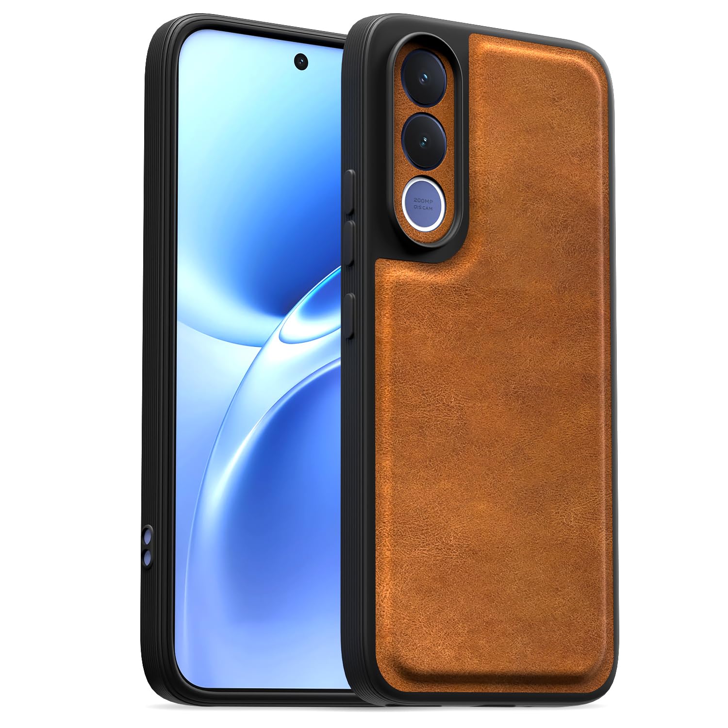 Brown Leather back cover for Vivo V70 FE 5G – Pikkme