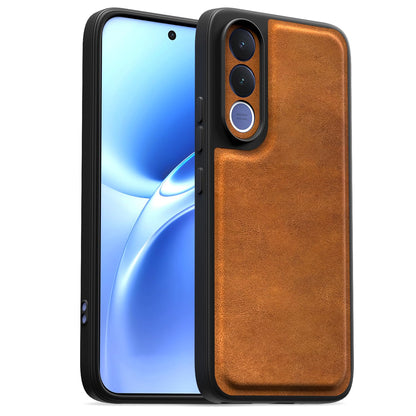 Brown Leather back cover for Vivo V70 FE 5G – Pikkme