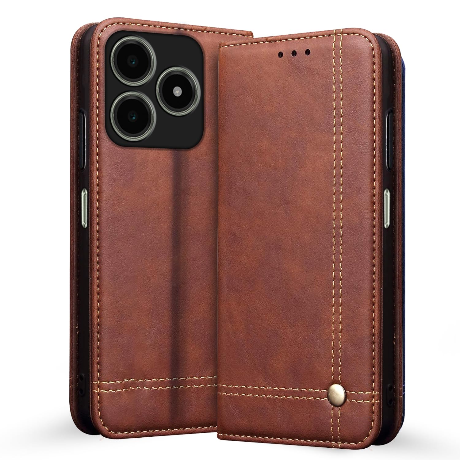 Brown Magnetic flip cover for Realme C63 4G – Pikkme
