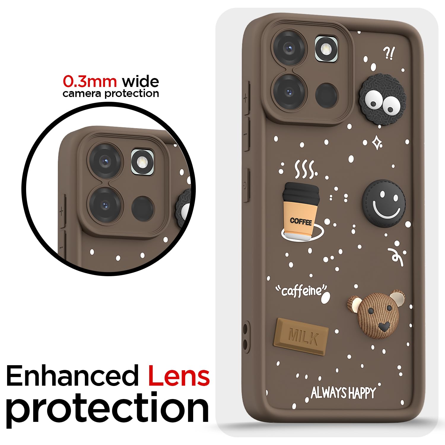 Pikkme brown Silicone mobile cover for OnePlus Nord 6 5G/3D – photo 5