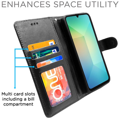 Samsung A06 Wallet flip case in black by Pikkme – photo 3