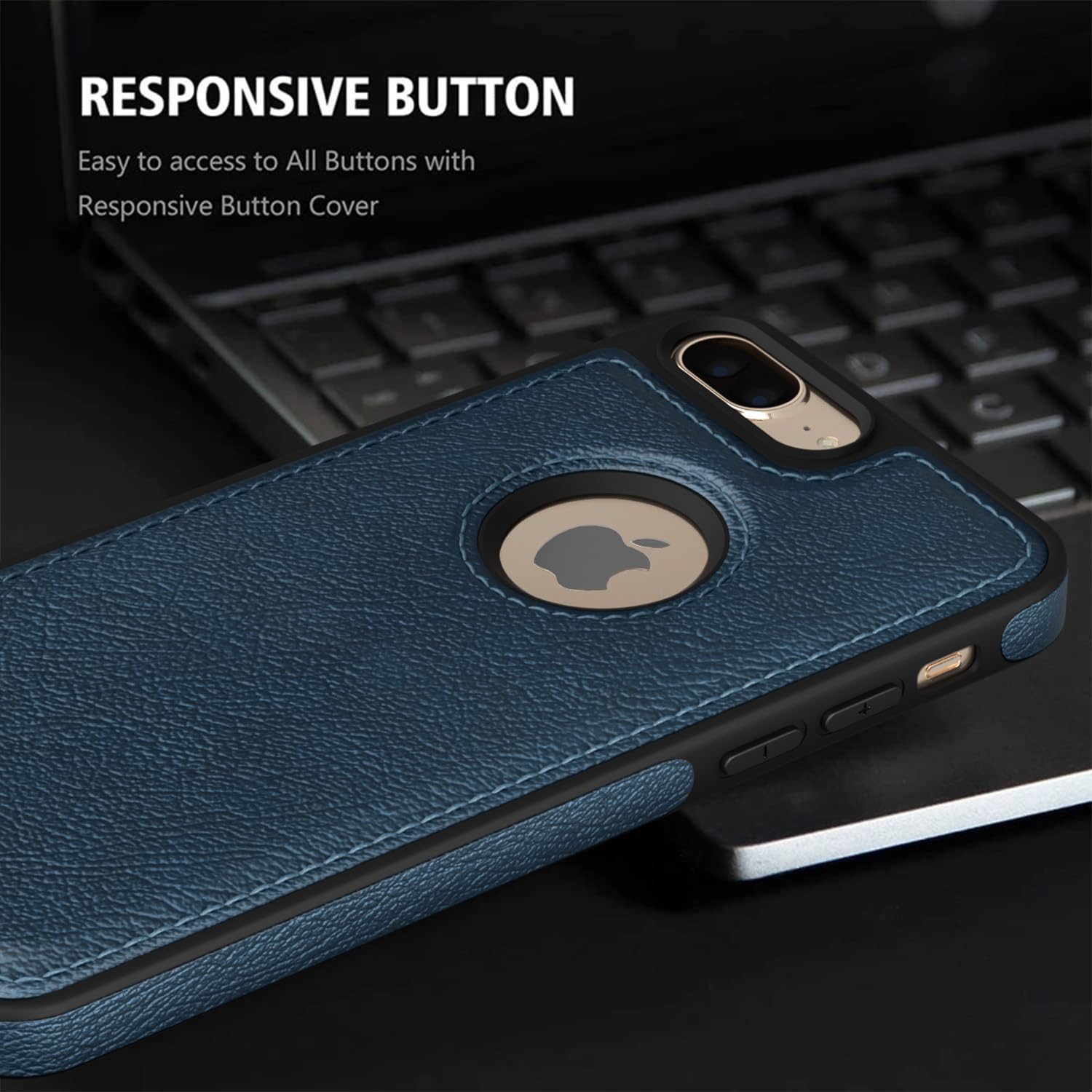 Pikkme iPhone 7 Plus / 8 Plus Flexible Pu Leather Back Cover | Blue