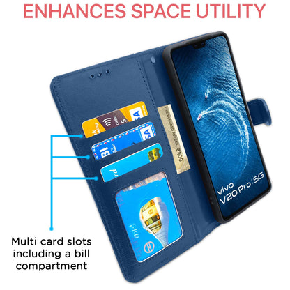 Pikkme blue Wallet wallet flip cover for Vivo V20 Pro – photo 3