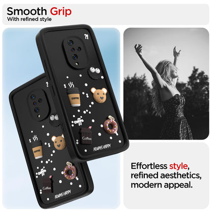 Pikkme Vivo S1 Pro Cute Fun Cartoon 3D Bear Coffee Back Cover (Black)