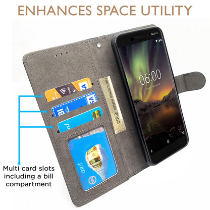 Pikkme black Wallet mobile flip cover for Nokia 6.1 Plus – photo 2