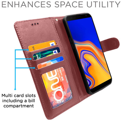 Pikkme brown wallet flip cover for Samsung J4 Plus/J4 – photo 2