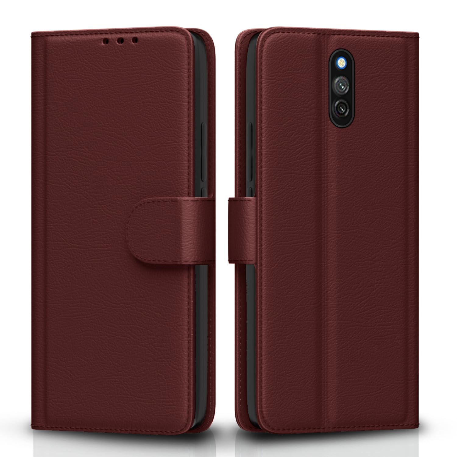 Redmi 8A wallet flip cover in brown by Pikkme