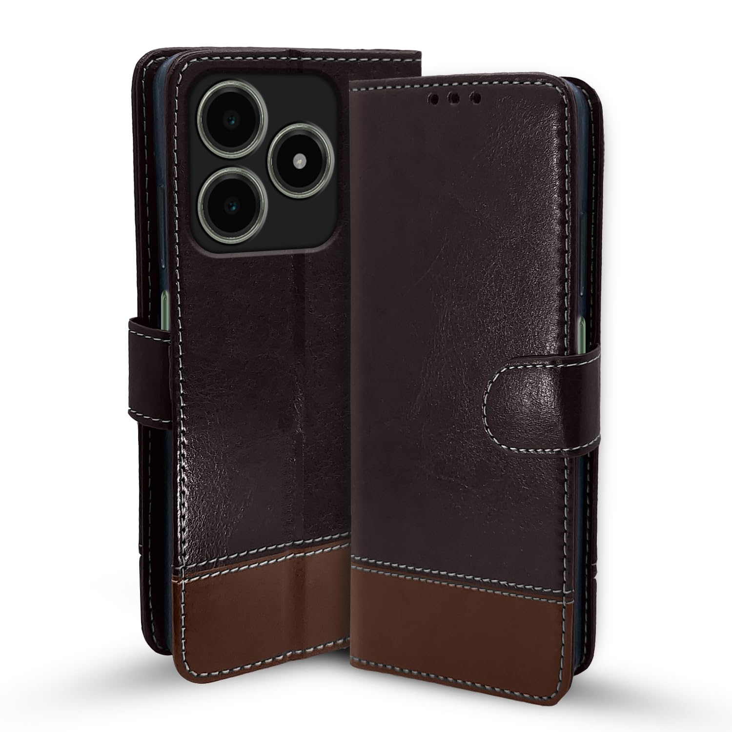 Pikkme Realme C63 4G Magnetic coffee & brown wallet flip cover