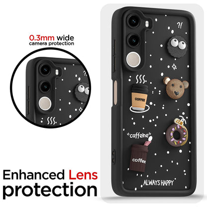 Realme C100x Bear Coffee mobile back cover in black by Pikkme – photo 5