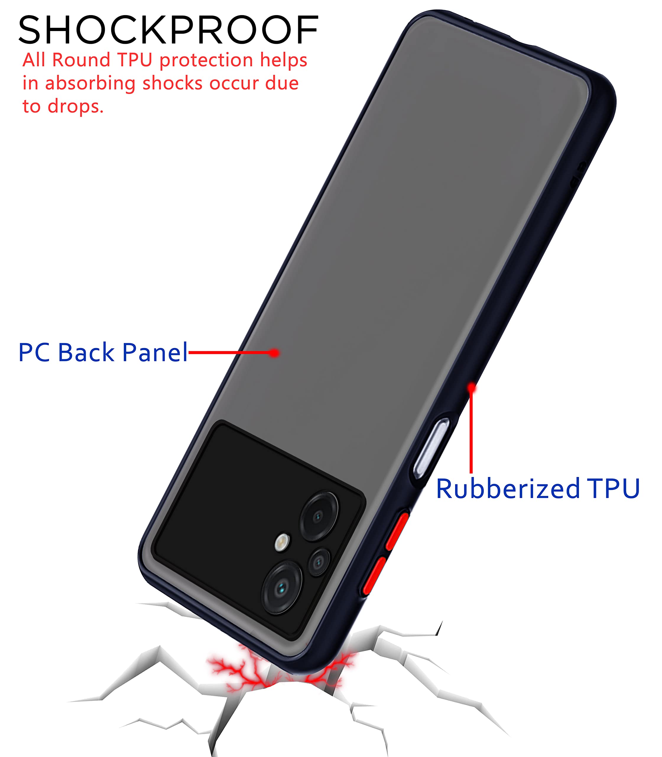 Poco M5 Hybrid phone cover in black by Pikkme – photo 4