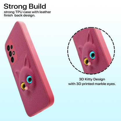 Pikkme Samsung Galaxy A52 / A52s 5G Kitty Back Cover (Pink)