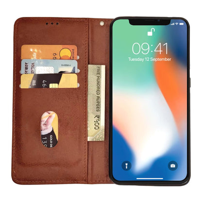 Pikkme brown Magnetic mobile flip cover for iPhone X/XS – photo 2