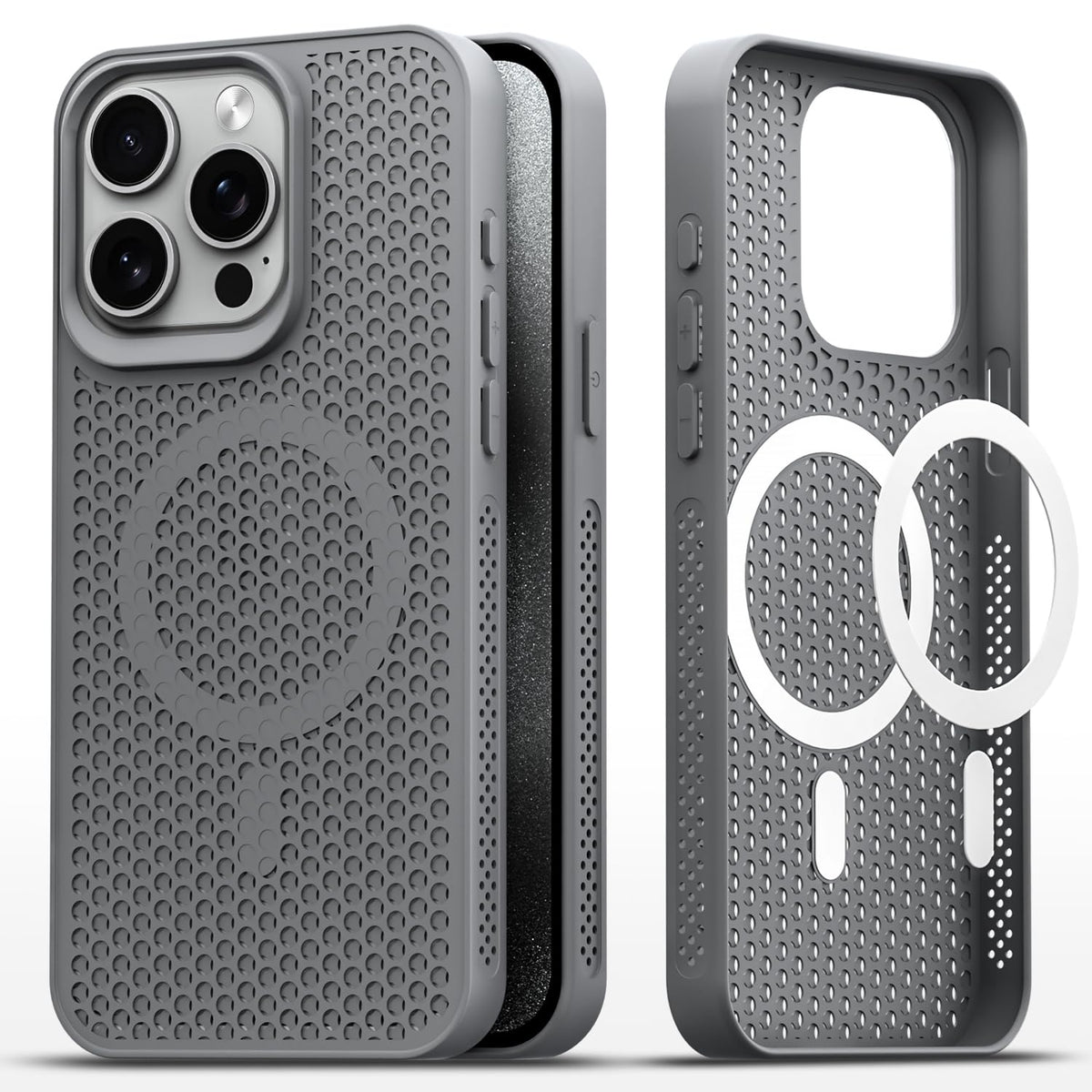 iPhone 15 Pro Max MagSafe phone cover in grey by Pikkme
