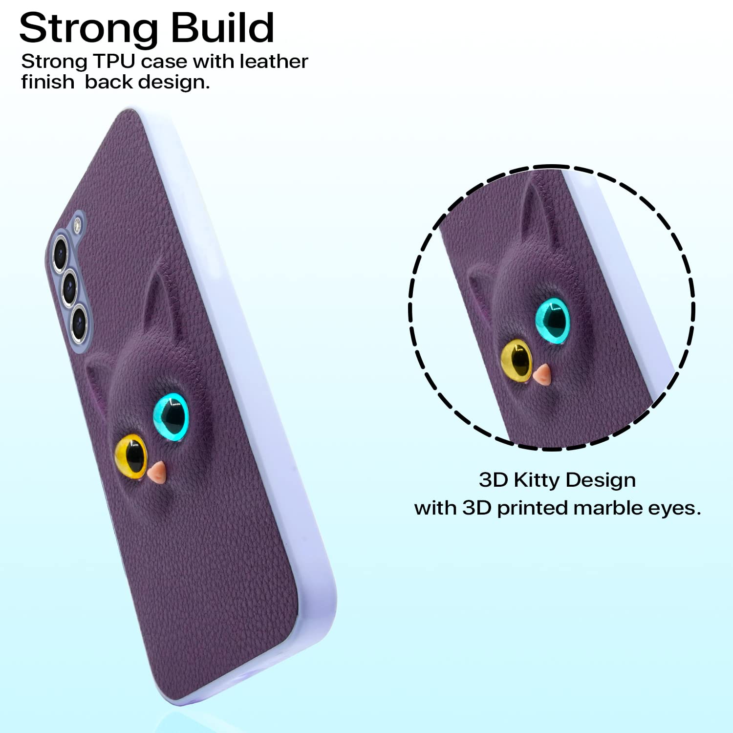 Pikkme Samsung Galaxy S23 5G Kitty Back Cover (Purple)