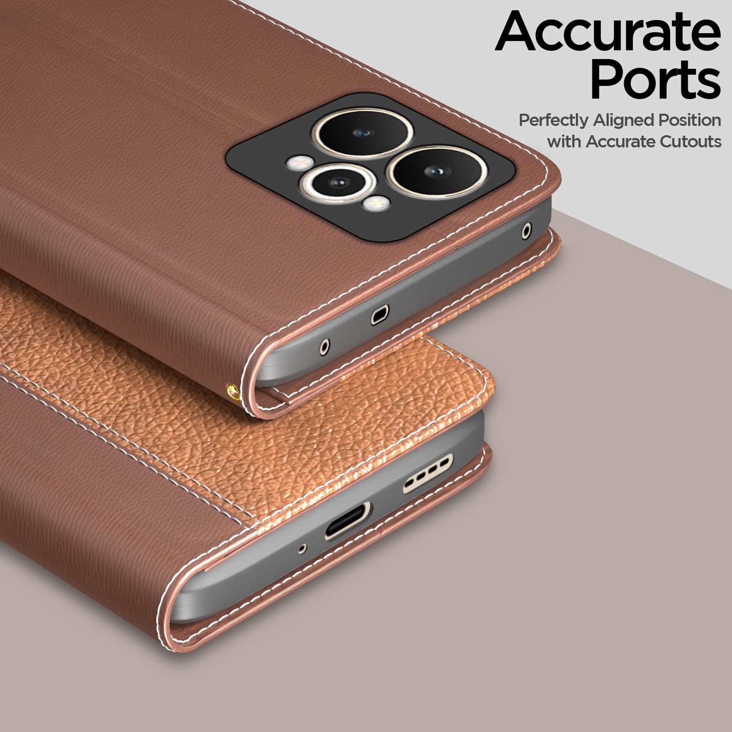 Tan Wallet mobile flip cover for Realme 15 Pro 5G – Pikkme – photo 2