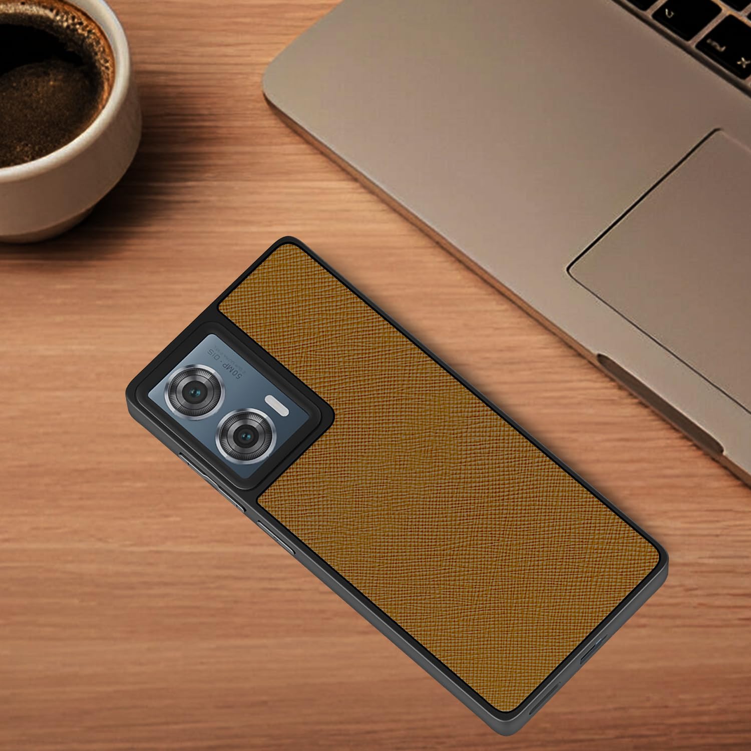Pikkme Moto Edge 50 Fusion/G96 5G Leatherback tan phone cover – photo 4