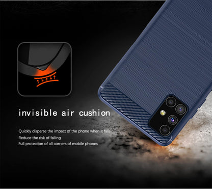 Pikkme Samsung Galaxy M51 Hybrid Carbon Fiber Back Cover | Blue
