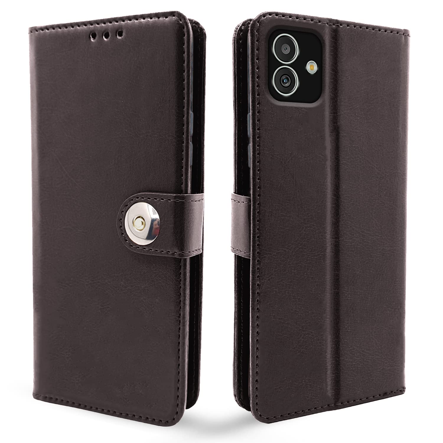 Samsung F14 5G Button flip case in coffee by Pikkme