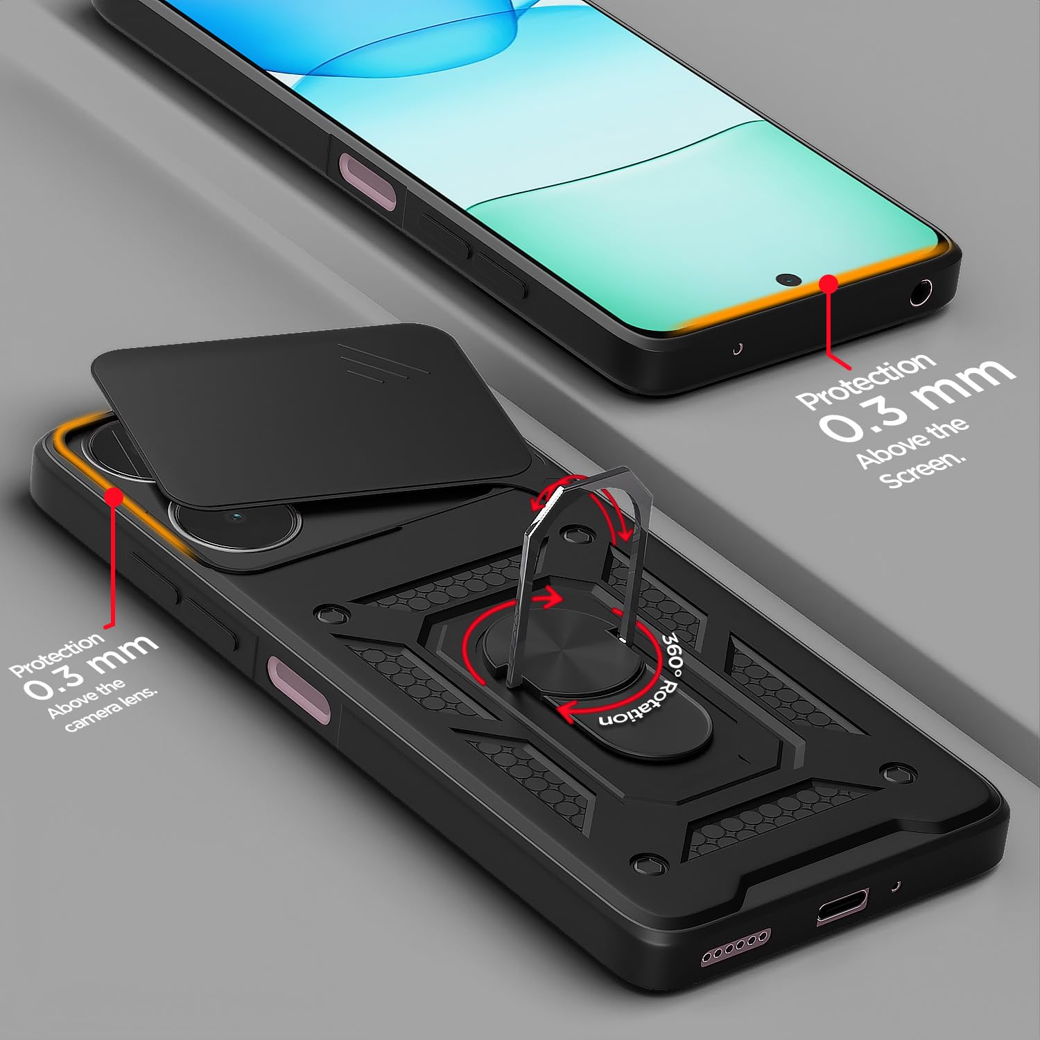 Pikkme Redmi 13/Poco M6 Plus 5G black mobile cover – photo 4