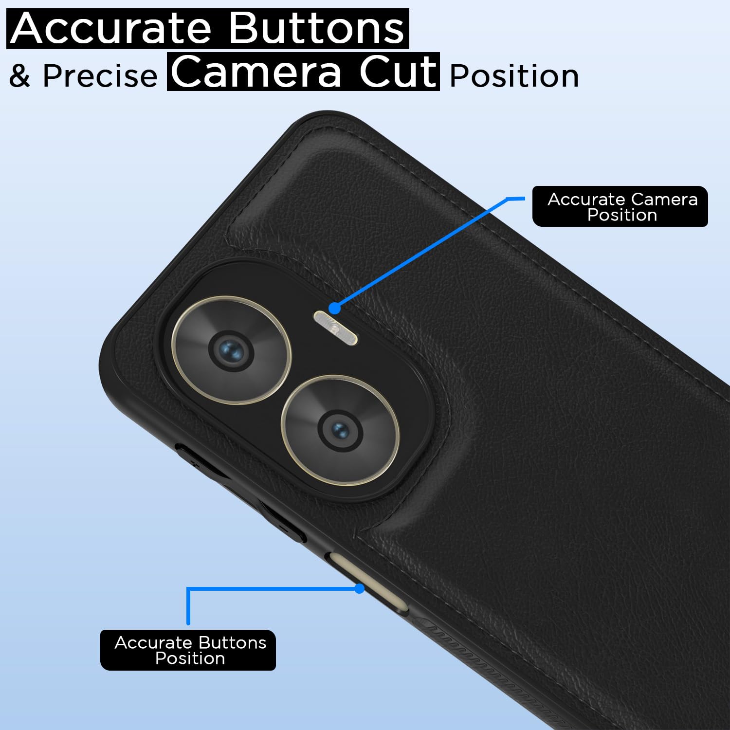 Black phone cover for Realme C55/Narzo N55 – Pikkme – photo 6