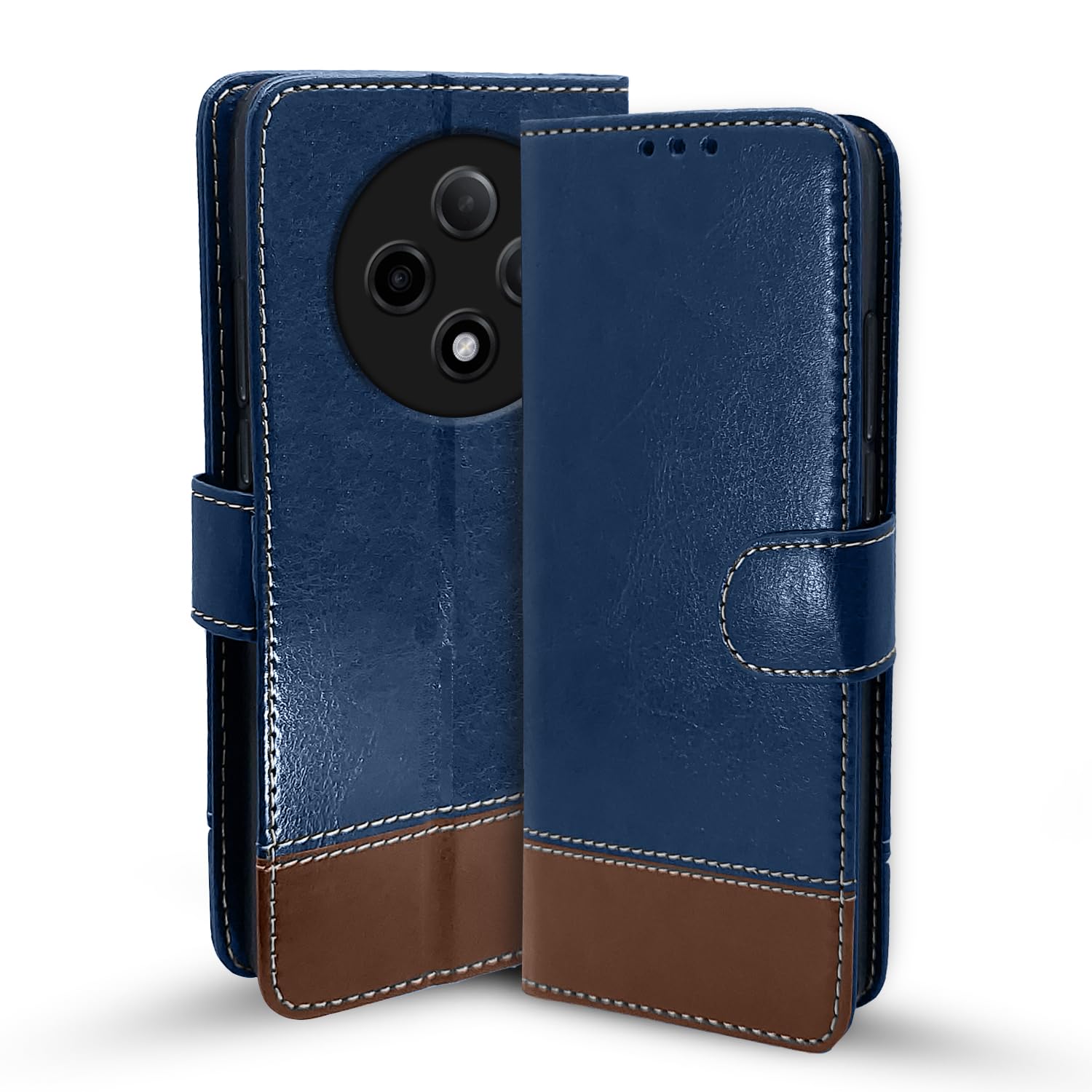 Oppo F27 Pro Plus 5G flip case in blue & brown by Pikkme