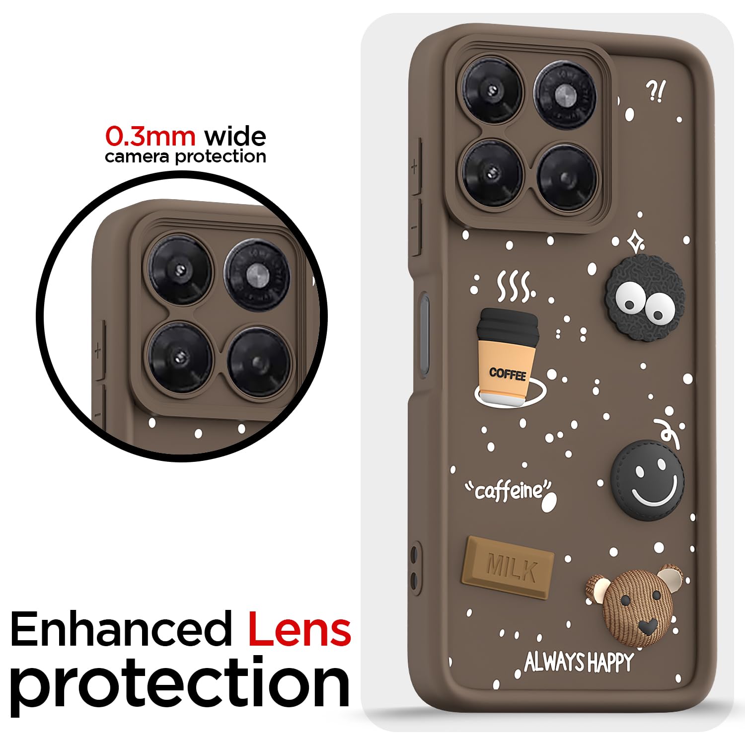 Pikkme brown Bear Coffee back cover for Moto G37 Power 5G – photo 5