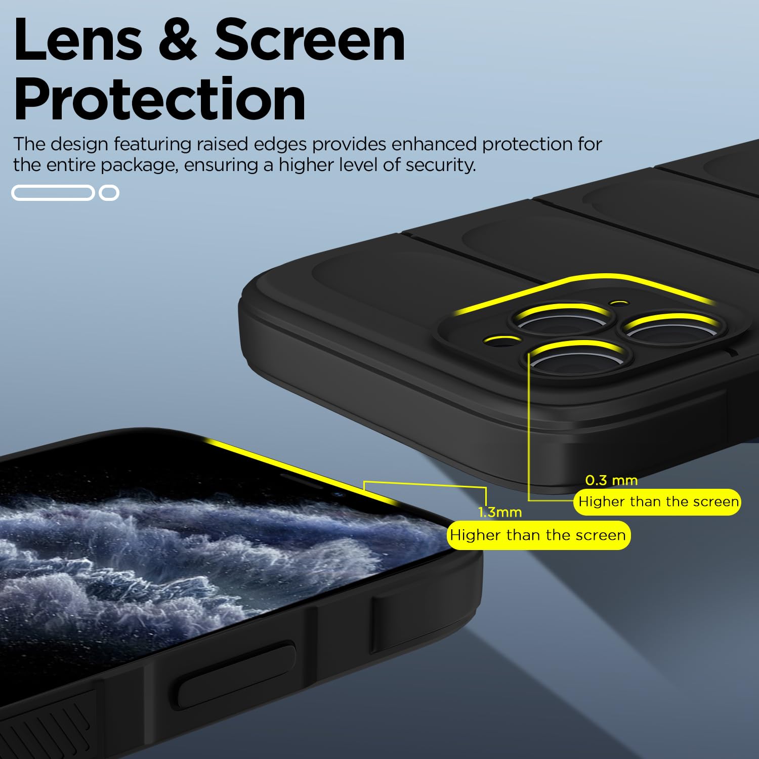Pikkme iPhone 11 Pro ZigZag Soft matte Liquid Silicone Back Cover (Black)