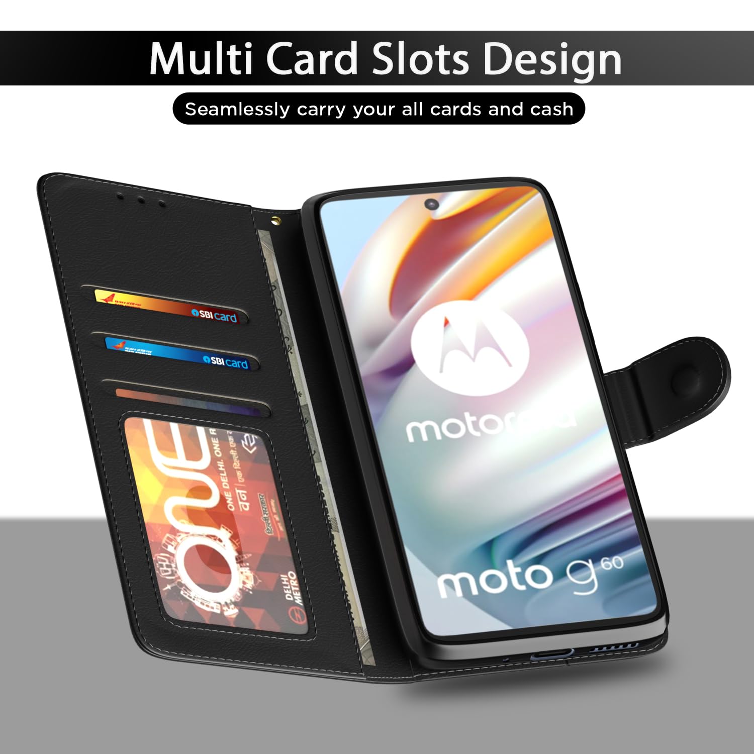 Pikkme Moto G60/G40 Fusion black flip cover – photo 5