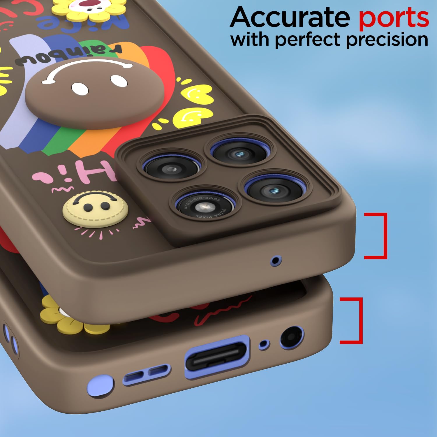 Pikkme brown Soft Silicone phone cover for Moto Edge 60 – photo 4