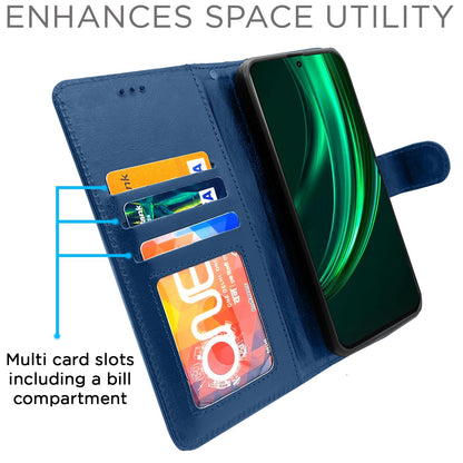 Pikkme Realme 13 Plus 5G Vintage Flip Cover (Blue)