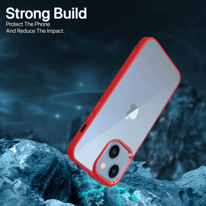 Pikkme iPhone 13 Electroplated Chrome Metal Ring Back Cover (Red)