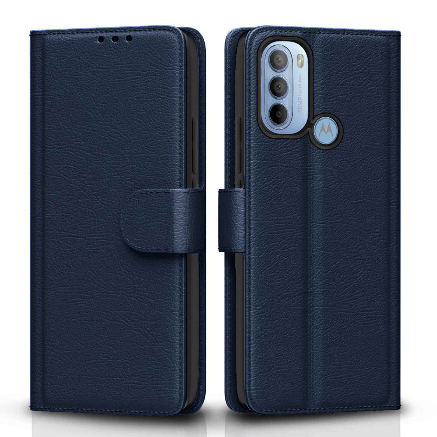 Pikkme blue wallet flip cover for Moto G31
