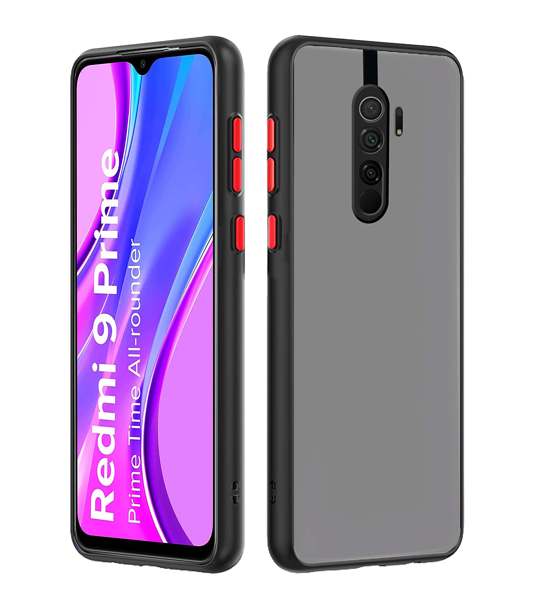 Pikkme black back cover for Redmi 9 Prime