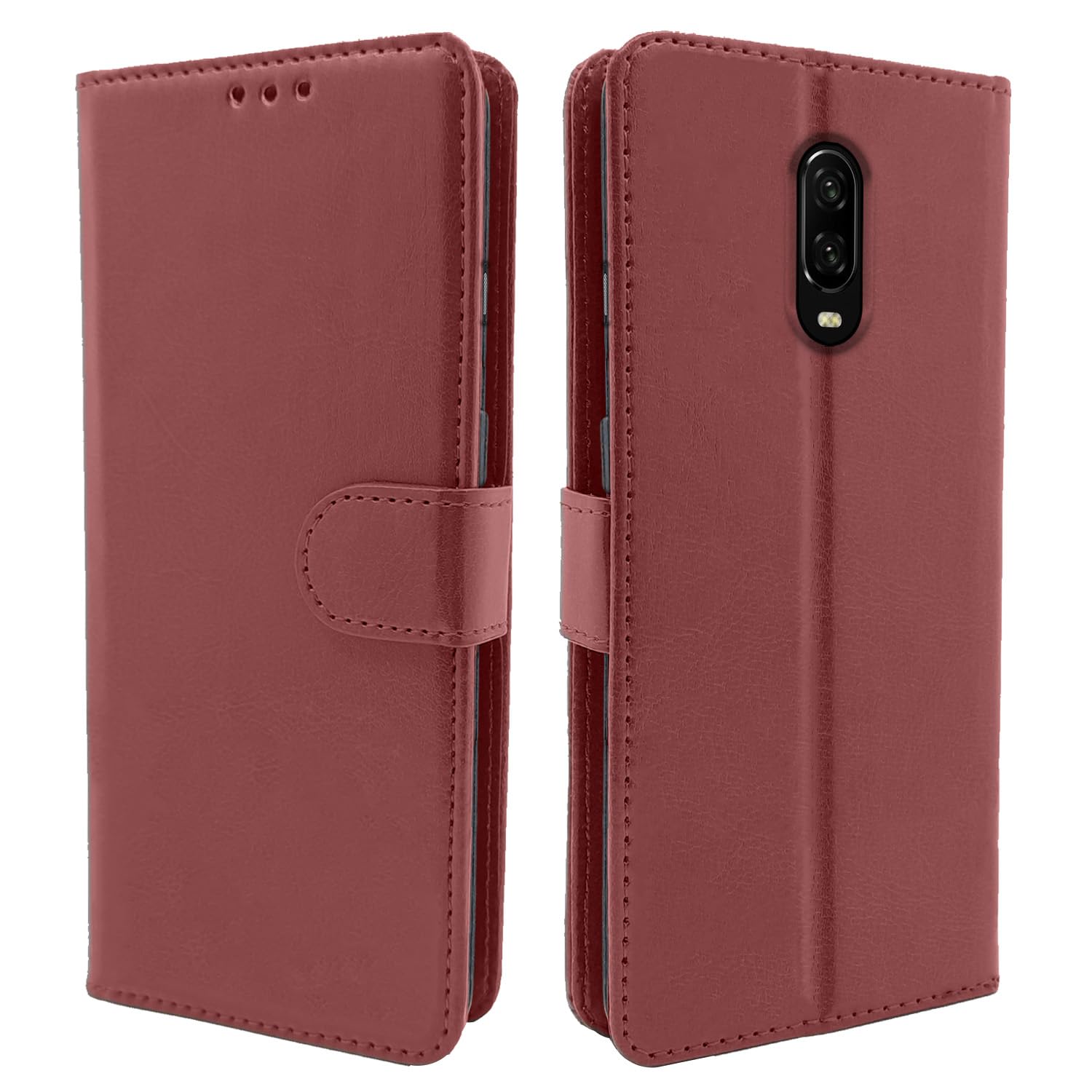 Pikkme OnePlus 6T Wallet brown wallet flip cover