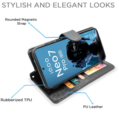 Pikkme iQOO Neo 7 Pro 5G black flip cover – photo 3