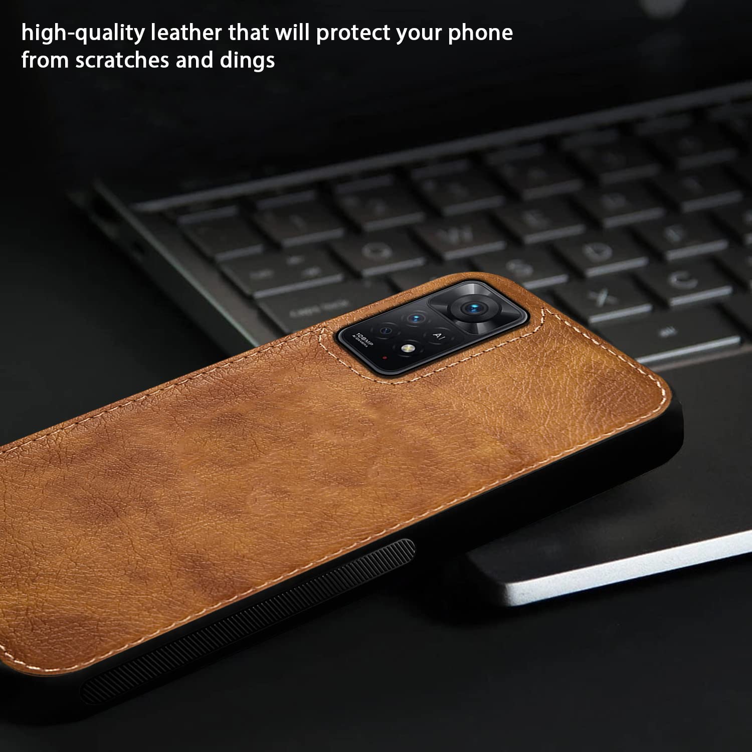 Pikkme Redmi Note 11 Pro/Note 11 Pro Plus 5G Leatherback Back Case | Brown