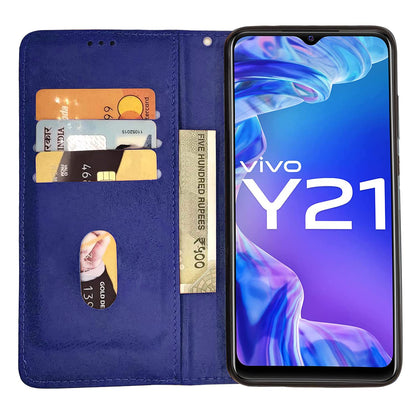 Vivo Y21 2021 Wallet wallet flip cover in blue by Pikkme – photo 2