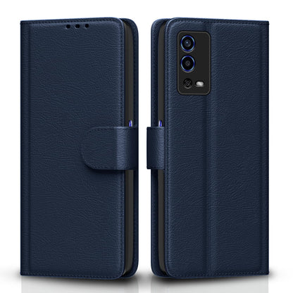 Pikkme blue Wallet mobile flip cover for Oppo A55
