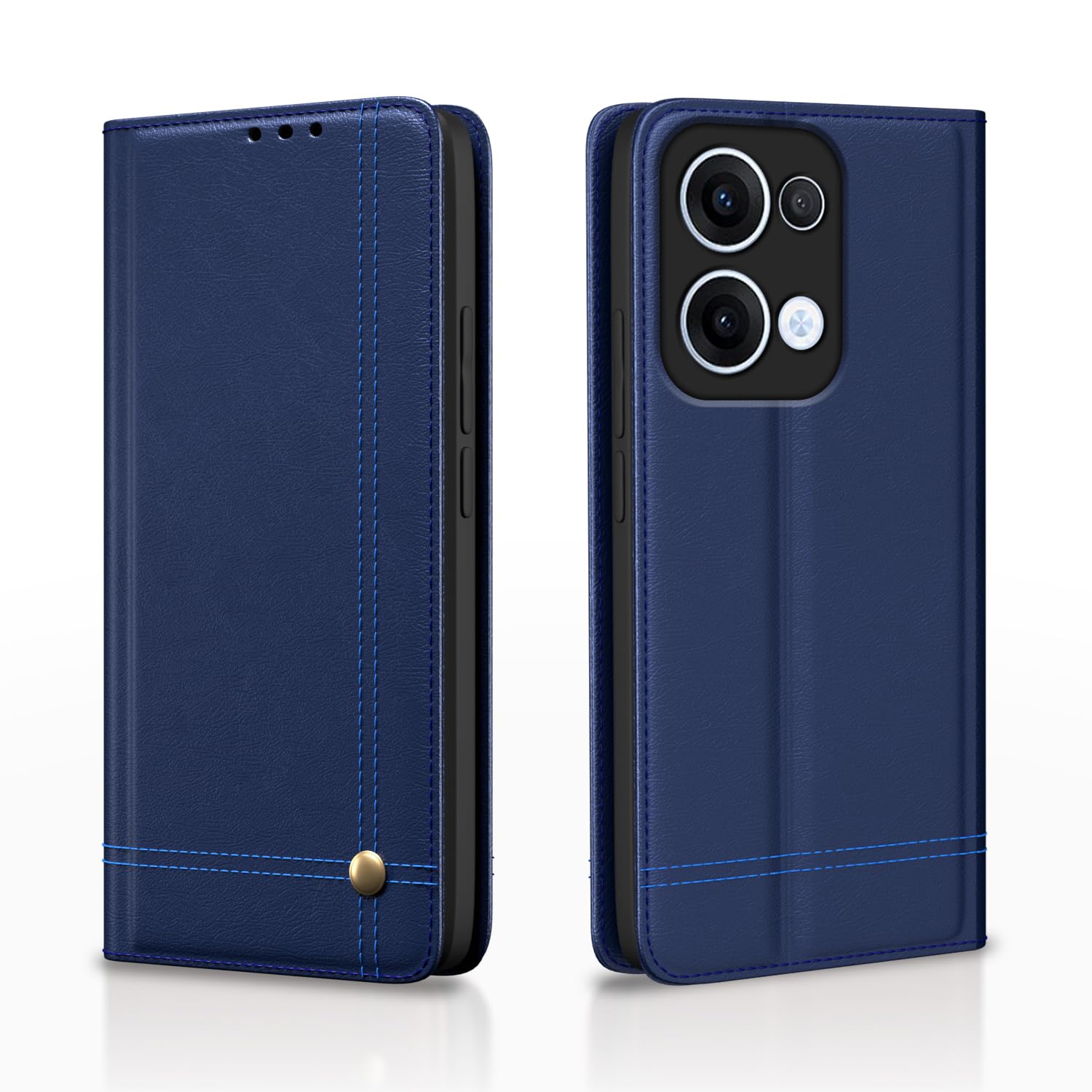 Oppo Reno 13 5G Magnetic flip cover in blue by Pikkme
