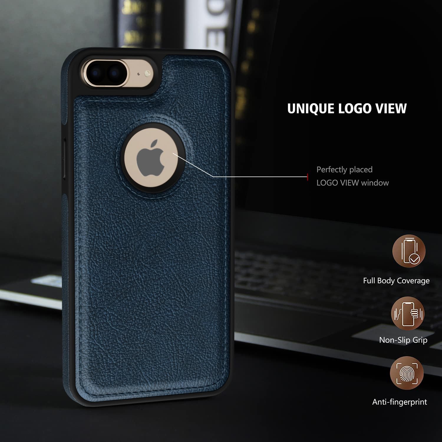 Pikkme iPhone 7 Plus / 8 Plus Flexible Pu Leather Back Cover | Blue