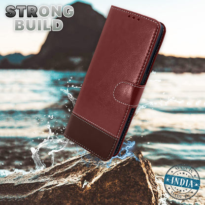 Brown & coffee Magnetic flip cover for Realme Narzo 50A Prime – Pikkme – photo 2