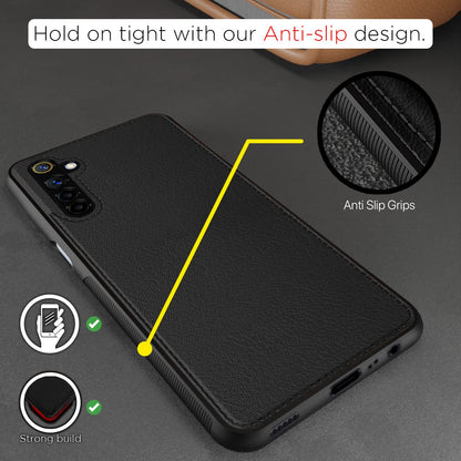 Realme 6 Leather mobile back cover in black by Pikkme – photo 3
