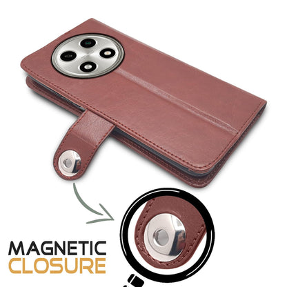 Pikkme brown Button wallet flip cover for Oppo A2 Pro 5G – photo 4