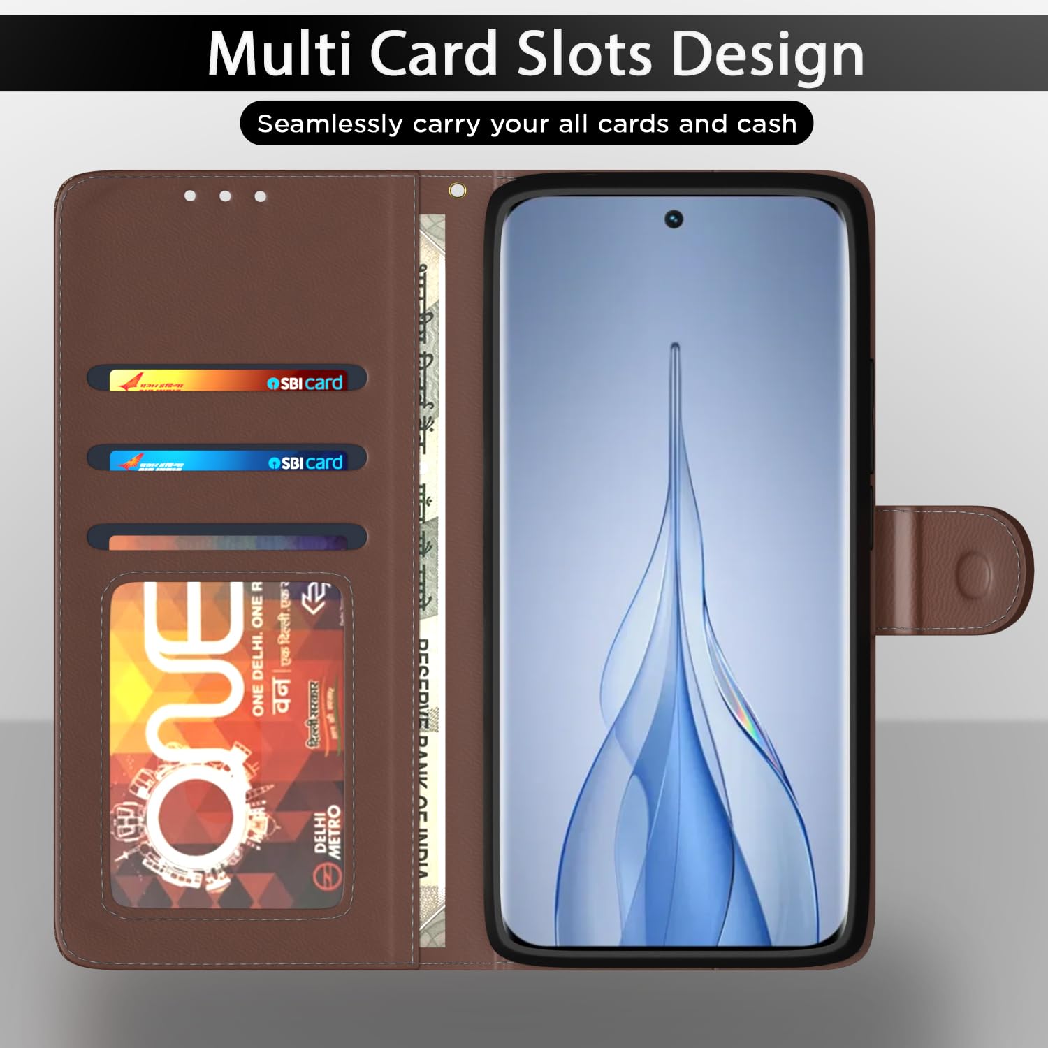 Pikkme tan Wallet wallet flip cover for Tecno Pova – photo 5